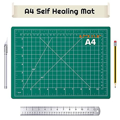 anezus Self Healing Sewing Mat, Rotary Cutting Mat Double Sided 5-Ply Craft Cutting Board for Sewing Crafts Hobby Fabric Precision Scrapbooking Project 9inch x 12inch(A4) - size: 12 inches L x 9 inches W