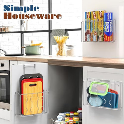 Simple Houseware Over the Cabinet Door Organizer Holder 2 Pack 13.5" Wx4.25 Dx18.5 H and 12.5" Wx3.6 Dx18.5 H Silver - size: 2 Pack