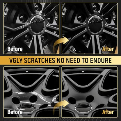 Black Touch Up Paint Rim Paint Wheel Scratch Repair Kit for Curb Rash & Scratches, Universal Black Enamel Repair Scratch Resistant 1.5 fl oz Car Touch Up Pen - color: Black-1