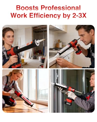 Cordless Caulking Gun Compatible with Makita 18V 21V Battery, 800KG Thrust Electric Caulk Gun (Tool Only), 10oz 6-Speed Power Caulk Gun with 13Pcs Caulking Tools, Auto-Retract Anti-Drip for DIY - style: Caulking Gun,No Battery