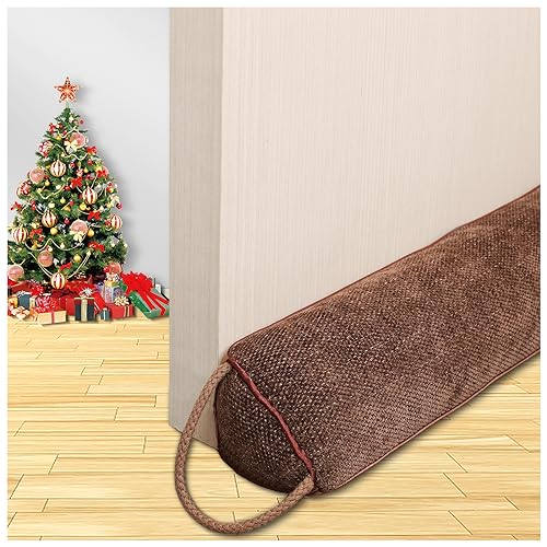 Triangle Under Door Draft Stopper Noise Blocker 38 Inches for Door Bottom Air Seal Insulation and Soundproof, Heavy Duty Weather Guard Snake Stripping, Brown - color: Triangle-brown, size: 38inch
