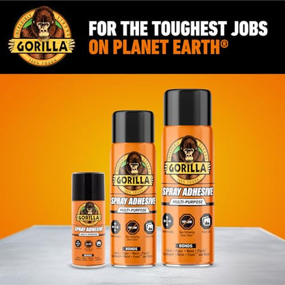 Gorilla Heavy Duty Spray Adhesive, Clear Glue, 14 Ounce (Pack of 2) - All Purpose with Comfort Nozzle for Indoor or Outdoor - size: 2 - Pack