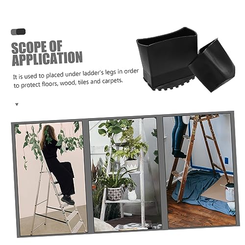 Artibetter 4pcs Non-Slip Rubber Ladder Feet Pads Durable Step Mat Covers for Home Use Easy Installation Floor Protection Compatible with Standard Ladders
