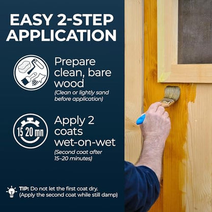 Owatrol Aquadecks Wood Stain and Sealer 85 Oz – Honey - Deck Stain and Sealer Waterproof, Outdoor & Exterior Wood Stain and Sealer in One – Water-Based Penetrating Matte Finish - color: Honey