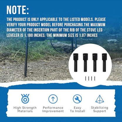 Leg Levelers Fit for Outdoor Camping Stove Explorer Stoves Expedition Stoves,For round stove legs with a diameter of 1.25 IN.Adjusts Legs Up to 3in on Uneven Ground, for 1.18-inch(ID) legs