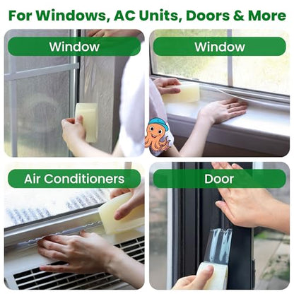 ECOHomes Window Weather Sealing Tape | Winter Weather Stripping Tape to Block Cold Drafts Through Window Gaps and AC Units, Insulation Seal and Draft Blocker for Home (2 Inch by 180 FT, Clear) - color: Clear, size: 2 Inch By 180 FT
