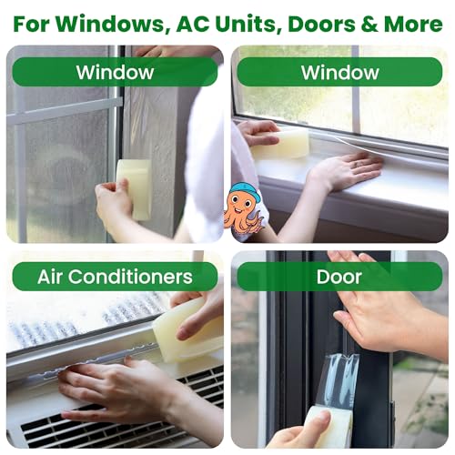 ECOHomes Window Weather Sealing Tape | Winter Weather Stripping Tape to Block Cold Drafts Through Window Gaps and AC Units, Insulation Seal and Draft Blocker for Home (3 Inch by 180 FT, Clear) - color: Clear, size: 3 Inch By 180 FT