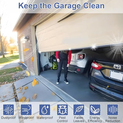 Premium Garage Door Bottom Seal - 8ft Weatherproof EPDM Rubber, Easy Install, Blocks Drafts/Rain/Rodents, Noise-Reducing & Energy Saving - color: with Track, size: 8 Ft