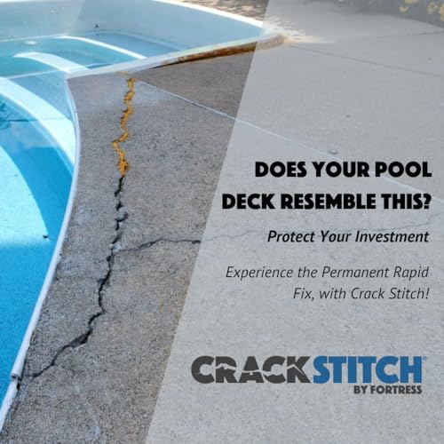 CrackStitch 15pk Concrete Crack Repair Kit|DIY Foundation Crack Repair|Basements, Garages, Pools, Floors, Wall & Block|Carbon Fiber/Kevlar Concrete Reinforcement