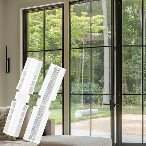2pcs Bi-Fold Door Slide Guide, Bifold Closet Door Hardware Slide Guide Repair Kit with Spring Folding Sliding Pocket for Top Mount Protect Doors Track Cabinet (White)