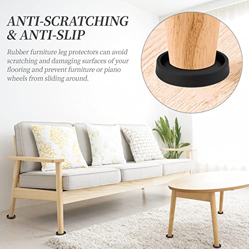 Furniture Leg Coasters 8Pcs Caster Cups 2.5”Non Slip Rubber Pads Hardwood Floors Protectors for Sofa Bed Piano Chair Leg Anti Slide Floor Protector - size: 2.5 inch