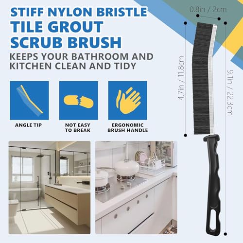 Crevice Cleaning Brush Set (12 Pack) – Hard Bristle Gap Cleaning Tool for Window Tracks, Grout & Bathroom Corners – Thin Deep Cleaning Brush for Kitchen Sink, Sliding Door Tracks & Tight Spaces