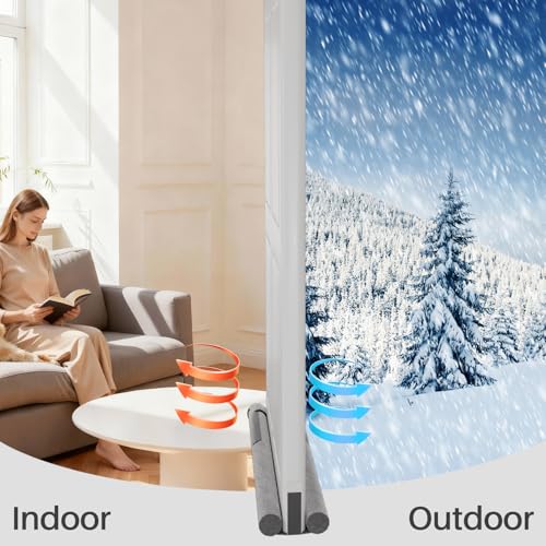 Under Door Draft Stopper 36" Double Sided Door Sweep, Blocks Noise, Cold Air, Light, Dust, Smoke, Odor, Soundproof, Fits 30" 32" 36" Doors