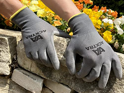 ACKTRA Ultra-Thin PU Safety WORK GLOVES 12 Pairs, WG002 Black/Black, Small - color: Black/Black, size: Small (Pack of 12)