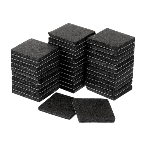 uxcell Furniture Pads, 36Pcs 1.5" - Square Self Adhesive Felt Furniture Pads, Floor Protectors for Furniture Feet Chairs Legs Hardwood Floors (Black) - color: Black, size: 1.5"