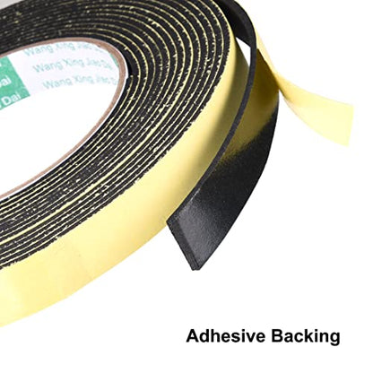 uxcell Sealing Foam Tape 15mm Wide 2mm Thick 5m/16.4ft Long, Self Adhesive Weather Strip for Window Door Insulation - size: 15mmx2mmx5m