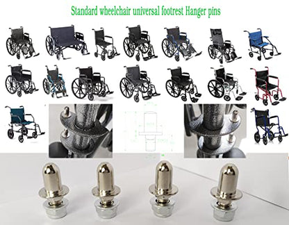 Universal Wheelchair footrest Hanger pins,Replacement Hanger Pin,Leg Rest Pin,Wheelchair and Transport Wheelchair Parts Replacements (4 ea)