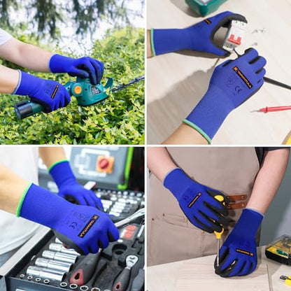 Tarantula Safety Work Gloves with Micro Foam Nitrile Coated, Seamless Knit Nylon Safety Gloves for Men and Women with Touch Scree,Home Improvement,Ideal for Light Duty Work,12 Pairs Large - size: Large(pack of 12)