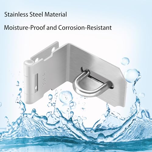 2Pcs Door Locks Hasp Latch,4 Inch 90 Degree 304 Stainless Steel Safety Packlock Clasp Hasp Lock Latch,Hinge Lock Padlock with Screws for Gates,Doors,Cabinets, Closets and More - style: 4INCH with CODE LOCK