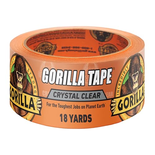 Gorilla Crystal Clear Tape, 1.88” x 18 yd (Pack of 1) - Weather Resistant for Indoor or Outdoor Projects and Repairs - size: 1- Pack