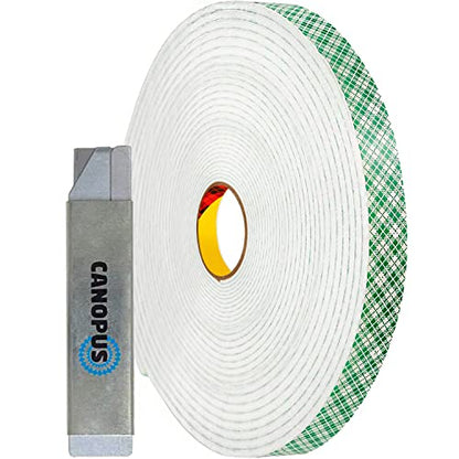 CANOPUS Double Sided Foam Tape for Craft and Card Making Projects, Heavy Duty Adhesive Mounting Tape 4016 (1in x 36yd)
