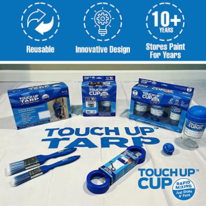 Touch Up Cup Ultimate Painting Kit - Includes 3 Paint Storage Containers, 1 Painters Tarp, 1 Paint Roller Cleaner Tool, 2 Touch Up Paint Brushes, 6 Brush 'n Roller Keepers, Shark Tank Products - style: Ultimate Combo Pack