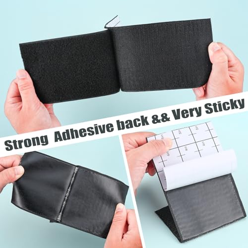 Navona 20Ft x 4 Inch Heavy Duty Hook and Loop Tape with Adhesive, Carpet Anti Slip Rug Gripper, Couch Cushion Grip, Hook and Loop Strips for Home, Office, DIY and Car -Black - color: 4in x 20ft-black