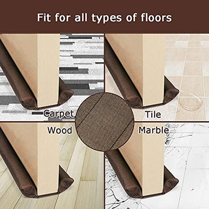 Waterproof Twin Door Draft Stopper Adjustable Size 30" to 36" Weather Stripping Noise Blocker Window Breeze Blocker - color: Coffee, size: 2 inch