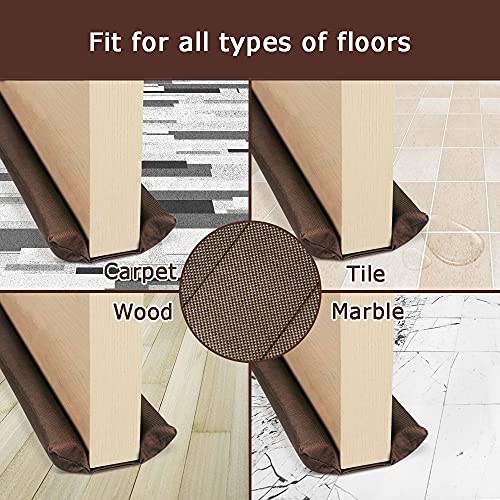 Waterproof Twin Door Draft Stopper Adjustable Size 30" to 36" Weather Stripping Noise Blocker Window Breeze Blocker - color: Coffee, size: 1.6 inch
