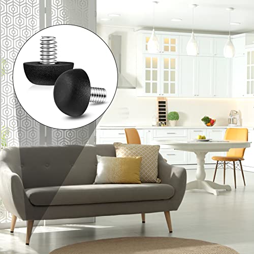 Dunzy 20 Pcs M8 Adjustable Furniture Levelers 20 Pcs, Screw-in Leg Leveling Feet, Black Patio Furniture Replacement Feet for Chair, Table, Cabinet, Desk, Uneven Floor Protection