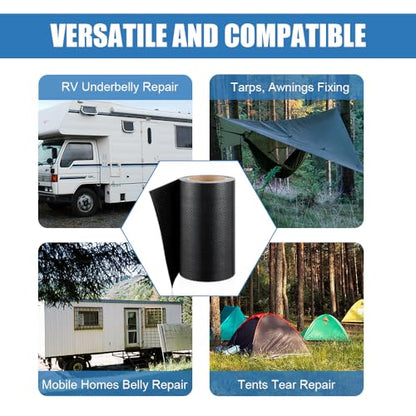 Ramkle RV Underbelly Tape, 7.87" x 50' RV Underbelly Material, Waterproof Tape with Permanent Sealing Adhesive for RV, Camper Travel Trailer, Mobile Home, Tear Repair Patch - style: 7.87 Inches x 50 Feet