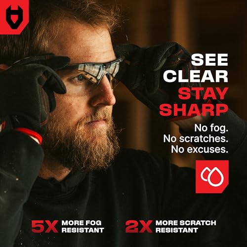 NoCry Anti Fog Safety Glasses for Men and Women – ANSI Z87 Rated, Scratch-Resistant Eyewear with Adjustable Temples and Nose Pad – 100% UV Eye Protection - color: Clear