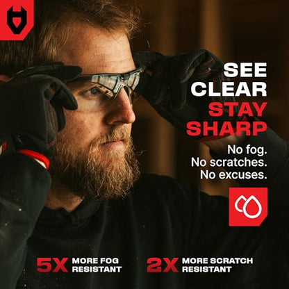 NoCry Anti Fog Safety Glasses for Men and Women – ANSI Z87 Rated, Scratch-Resistant Eyewear with Adjustable Temples and Nose Pad – 100% UV Eye Protection - color: Clear