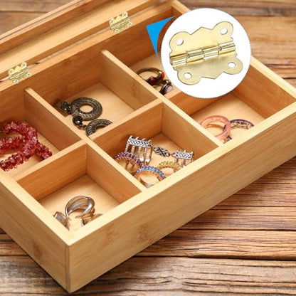 PATIKIL Small Jewelry Box Hinges 1-1/4 Inch, 12 Pack 180-degree Mini Butterfly Hinges Jewelry Box Hardware with 48 Screws for Cabinet Wooden Box Drawer Craft, Gold - color: Gold