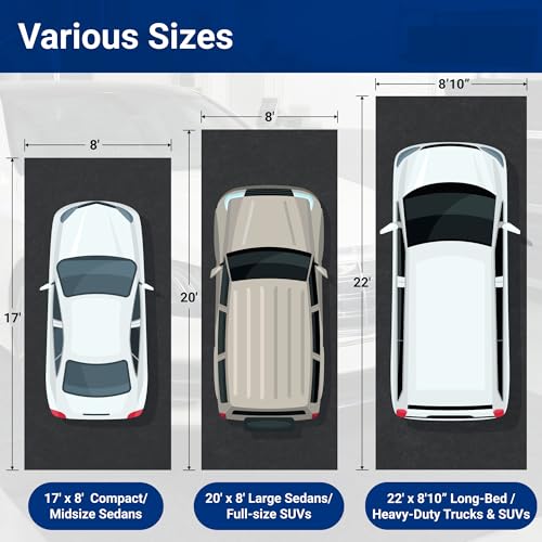 FLEXIMOUNTS 20' x 8' Garage Floor Mat Oil Spill Mat with Waterproof Slip-Resistant Backing, Waterproof Rubber Backing Floor Protection Shop Toolbox Containment Carpet, Absorbent, Slip-Resistant - size: 20' X 8' W/ Rubber Backing