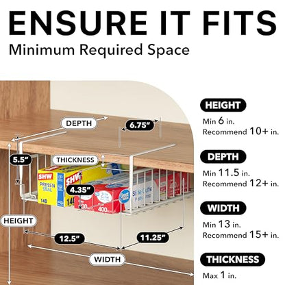 Simple Houseware Under Shelf Basket, White - size: 1 Pack