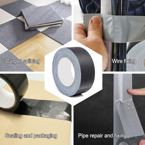 SIKEDEPRO 5-Pack Black Heavy Duty Duct Tape， 2 inches x 30 Yards Duct Tape,Strong, ducttape, Flexible, No Residue, Waterproof High Strength,All-Weather and Tear by Hand - Bulk Value for Repairs