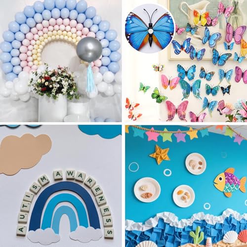 Double Sided Sticky Dots with Pull Tab, 0.79" Adhesive Sticky Tack Tape, Clear Museum Putty Sticky Glue for Wall Hanging, Crafts, Balloons, Poster, Decorations No Residue, 126 Dots - size: 0.8"-126pcs