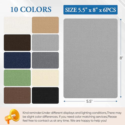 Canvas Patch 5.5 x 8 Inches 6Pcs Self-Adhesive Waterproof Canvas Patch Kit for Repairing Tents,Sofas,Boat Covers,Camping Chair,Awnings,Car Seats.(Gray) - color: Gray, size: 5.5"×8"