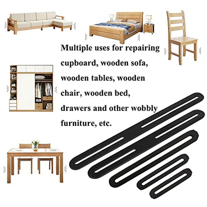 10 Pcs 4 1/3" Adjustable Flat Mending Plate Support with Single Slot, 2.9mm Thickness Steel Slideable Bracket, Straight Repair Plates Brace, Repair Fixing Bracket Connector for Chair Table Drawer - size: 110mm flat mending bracket