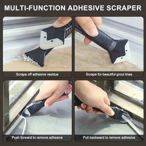 7 Piece Caulking Tool Kit, Silicone Caulking Tools Set with Caulk Finishing Tool, Caulk Smoothing Tool & Grout Tool, All - in - One for Bathroom, Kitchen, Window Sealant & Grout Projects