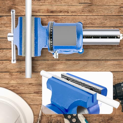 6-Inch Heavy Duty Bench Vise Ductile Iron Bench Vise 360° Multi-Purpose Bench Vice with Anvil, Clamp force 9900lbs, Blue Swivel Vise - size: 6-inch UPG