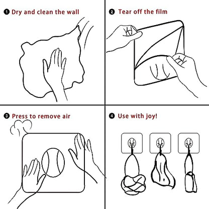 Latoxcaa Heavy Duty Adhesive Wall Hooks - Strong & Transparent, Hold up to 22lb, Waterproof & Reusable, Ideal for Kitchen, Bathroom, and Office (10 Pack) - size: 10 Medium Hooks