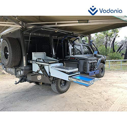 VADANIA 36" Heavy Duty Drawer Slide Without Lock #A53, 2" Width Up to 250lb Load Capacity, 3-Fold Full Extension, Ball Bearing, Side Mount, 1-Pair - color: #A53 - Without Lock, size: 36 Inch