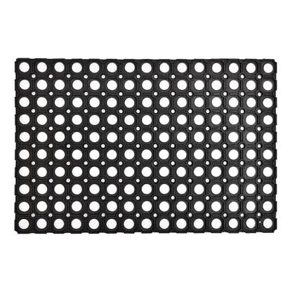 Heavy-Duty Rubber Mat, 16x24 Inches, Anti-Slip Door Mat for Residential & Commercial Use, Weather-Resistant, Honeycomb Design for Dirt Scraping, Easy Maintenance, Ideal for Indoor & Outdoor Entrances - size: 1'4" x 2' (Rectangular)