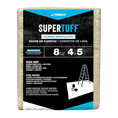 Trimaco 58905 SuperTuff 8 oz Premium Contractor Grade Heavyweight Canvas Drop Cloth, 4-feet x 5-feet - size: 4-feet x 5-feet, style: 4-feet x 5-feet