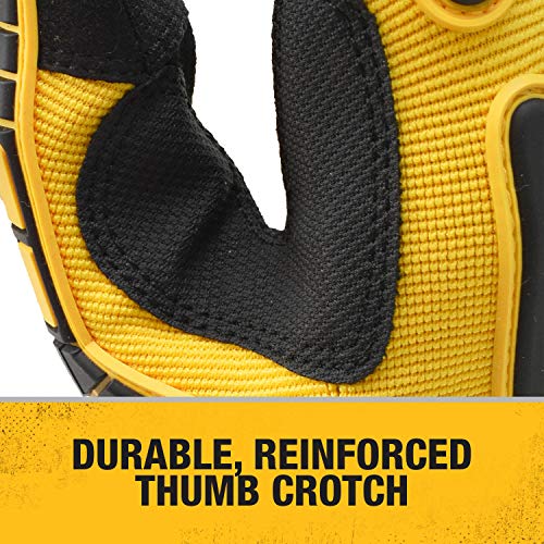 DEWALT DPG781 Performance Mechanic Work Glove with TPR Impact Protection and Anti-Slip Grip - Large (1 Pair) - size: Large (Pack of 1)