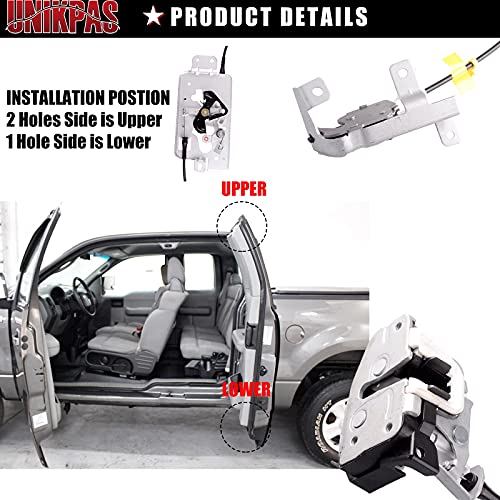 Door Lock Latch with Cable Assembly Compatible for Ford F-150 Extended Cab 2004-2008 Rear Right Door Replacement 6L3Z18264A00B - size: F150 04-08 Rear Right