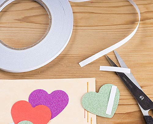 Ultra Thin Double Sided Adhesive Tape (1/4 Inches 55 Yards) Lasting, Acid Free & Heat Resistant,for Gifts, Photos, Scrapbooking, Documents, Wallpaper, Crafts, Card and Boxes - size: 1/4 inches