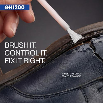 GH1200 20g Shoe Glue Heavy Duty with Brush Applicator & Nozzle, Shoe Glue Sole Repair, Fixes Sneakers, High Heels, Crocs & More, can Bear Extreme Conditions - style: 20g Shoe Glue Brush & Nozzle
